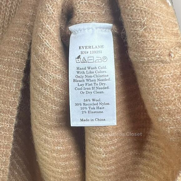 Everlane Cozy-Stretch Cropped Tank Top | Medium | Camel Brown Wool Loungewear - Picture 6 of 9